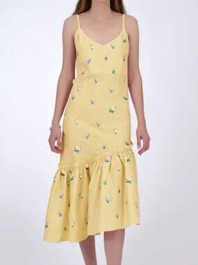 FANM MON Yellow Midi Dress XXS